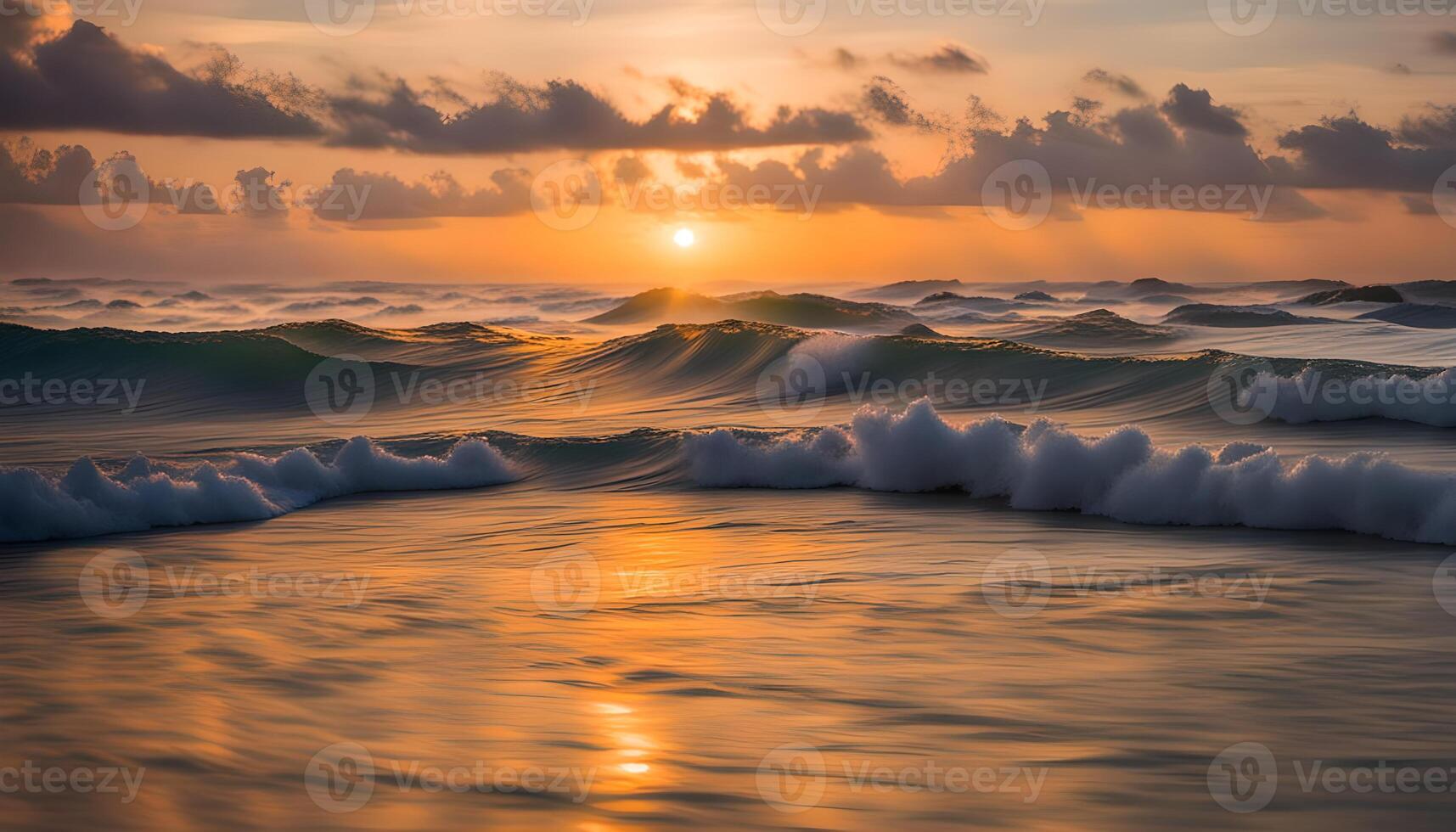 AI generated beautiful ocean sunrise photo