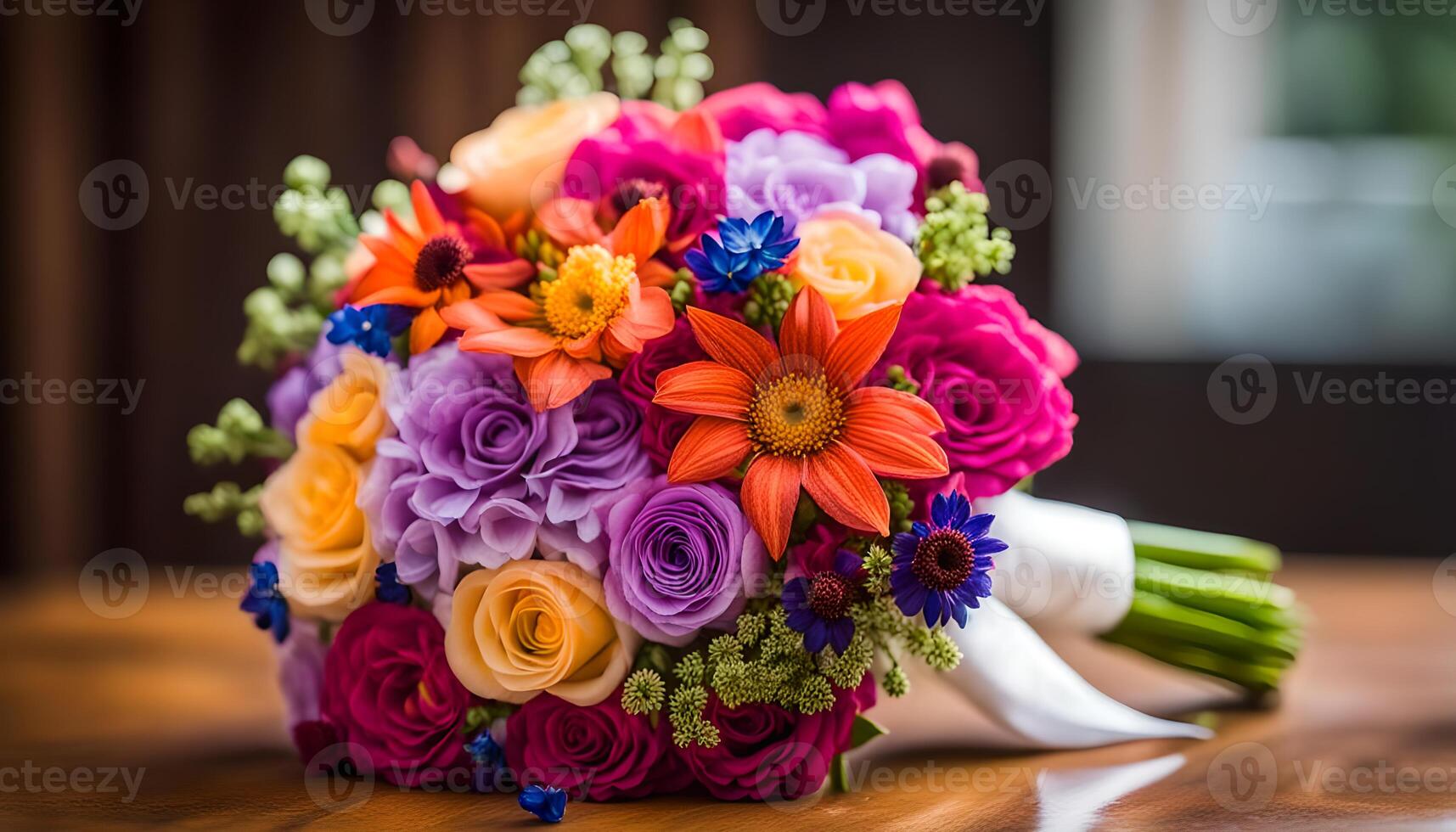 AI generated a colourful Bouquet for the bride photo