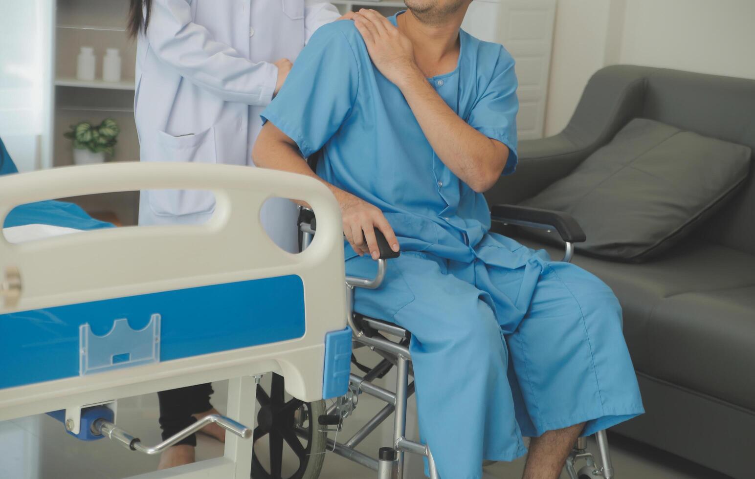 Female doctors who treat patients make an appointment to listen to the results after a physical examination and explain medical information and diagnose the disease. Medical concepts and good healt. photo