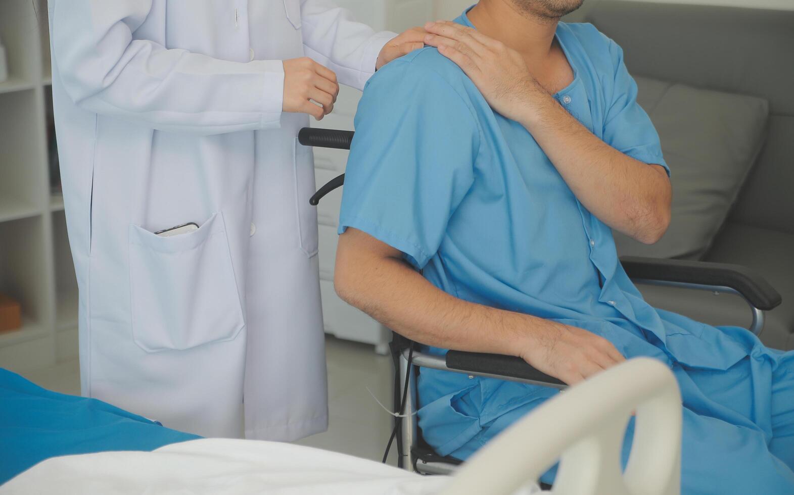 Female doctors who treat patients make an appointment to listen to the results after a physical examination and explain medical information and diagnose the disease. Medical concepts and good healt. photo