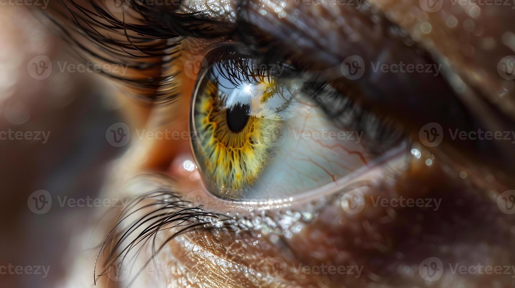 AI generated Human eye close-up, pupil and iris. AI Generated photo