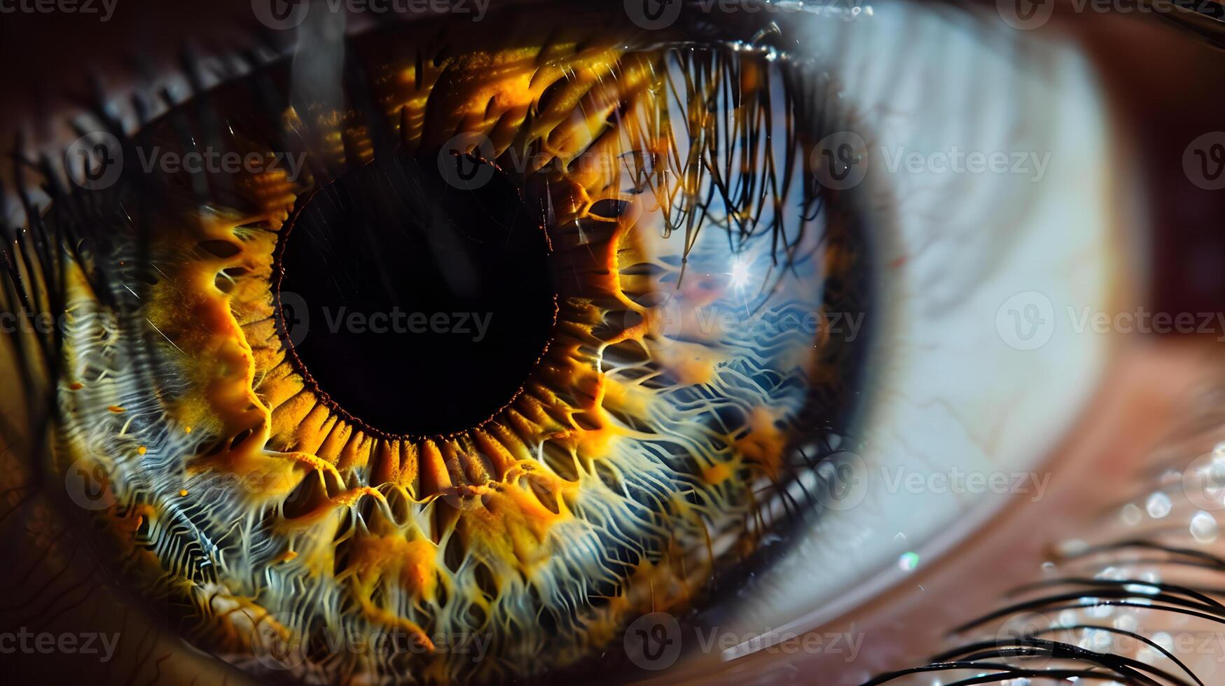 AI generated Human eye close-up, pupil and iris. AI Generated photo