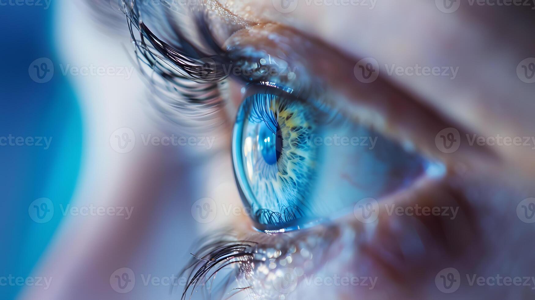 AI generated Human eye close-up, pupil and iris. AI Generated photo