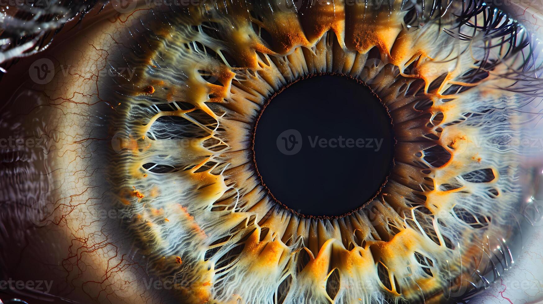 AI generated Human eye close-up, pupil and iris. AI Generated photo