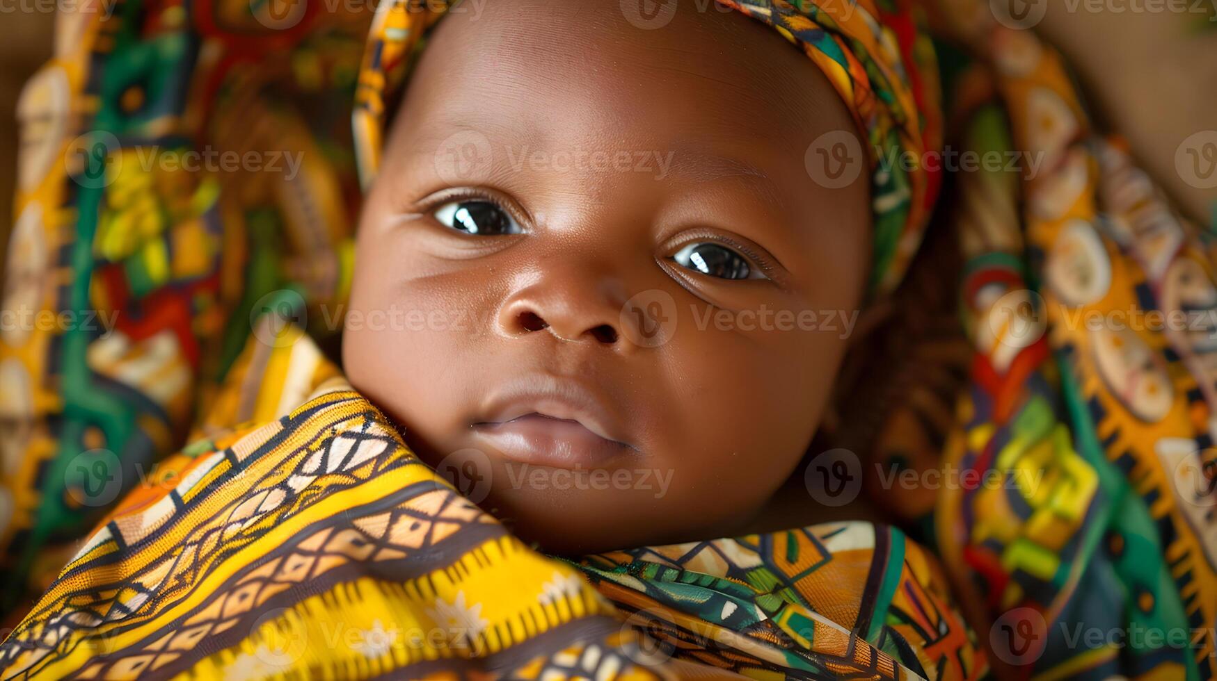 AI generated A beautiful newborn baby in soft comfortable clothes. AI Generated photo