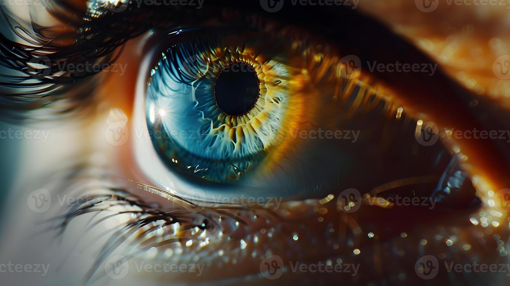 AI generated Human eye close-up, pupil and iris. AI Generated photo