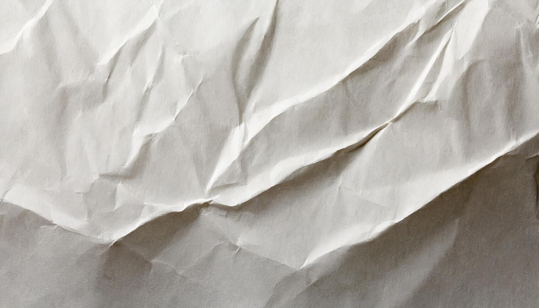 AI generated Crumpled White Paper Texture photo