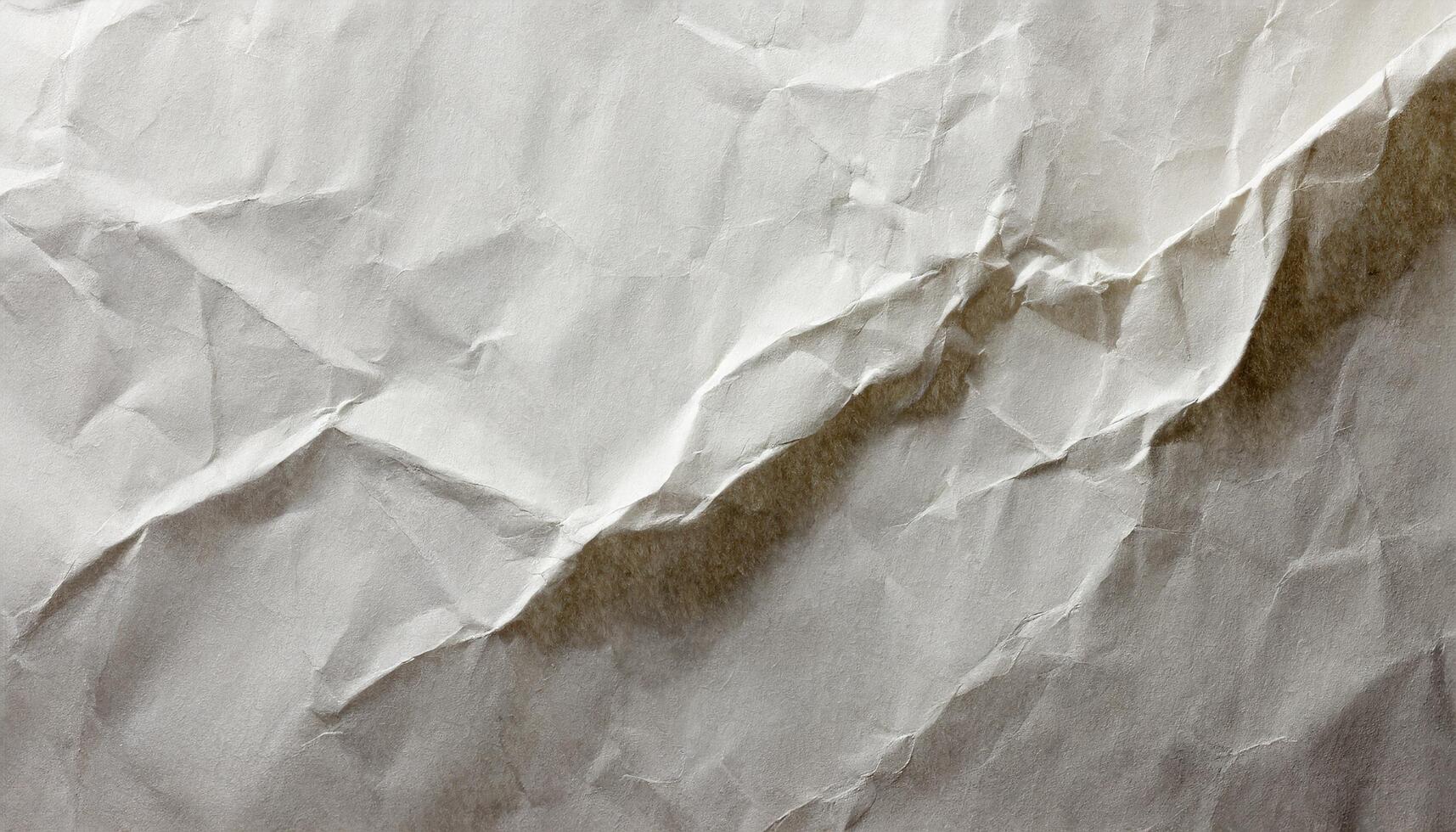 AI generated Crumpled White Paper Texture photo