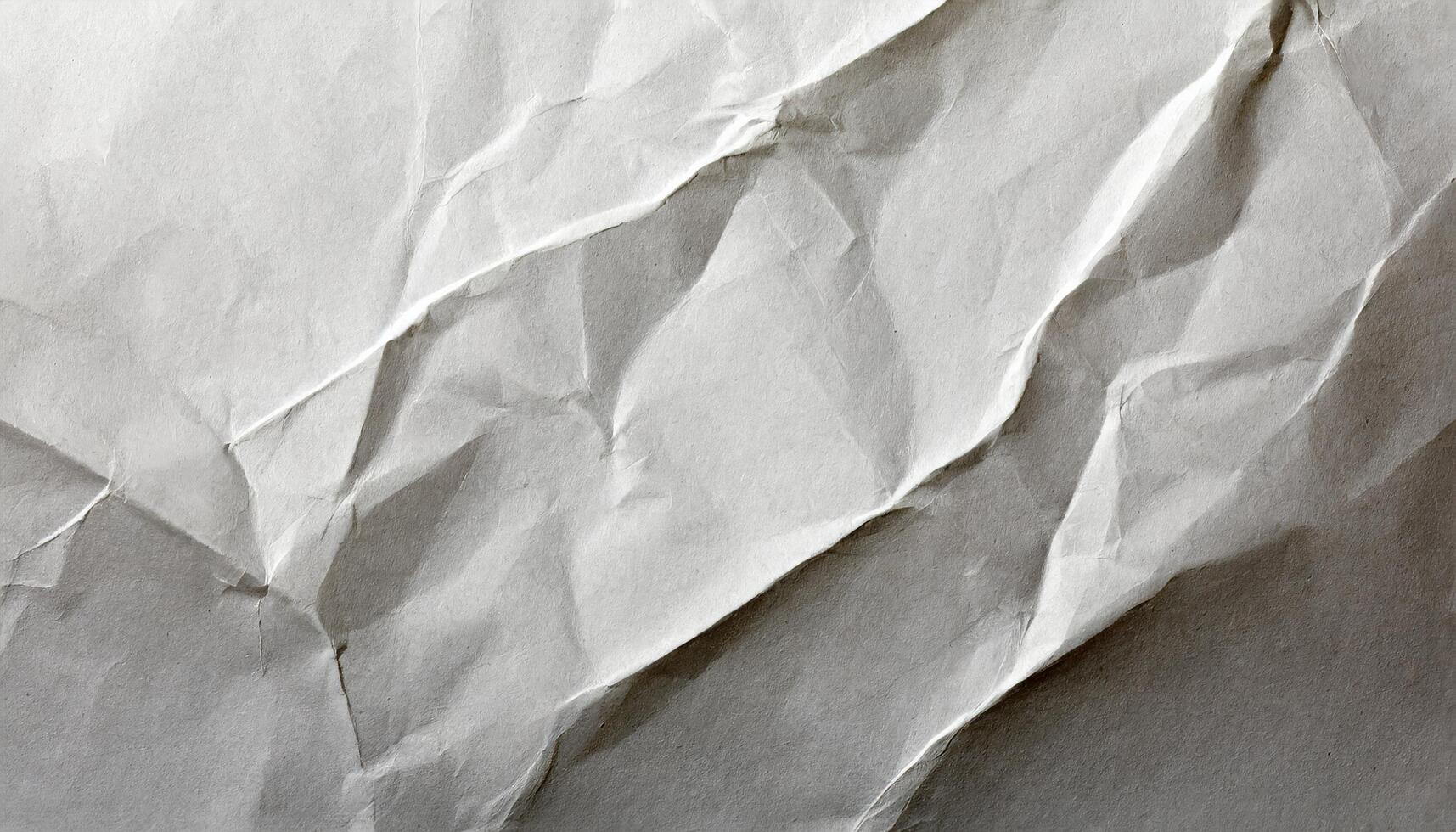 AI generated Crumpled White Paper Texture photo