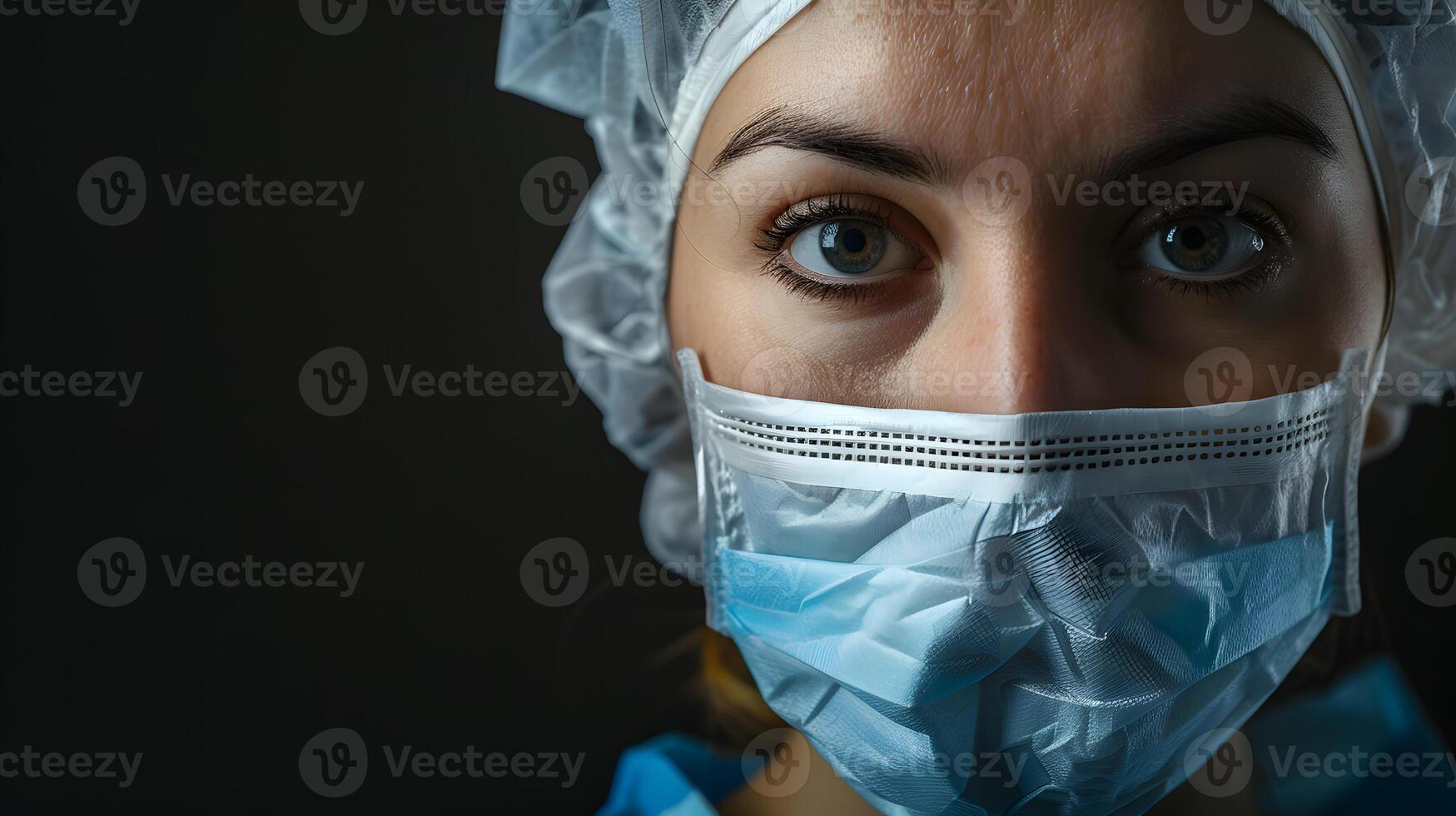 AI generated Portrait of a female medical worker with a stethoscope. AI Generated photo