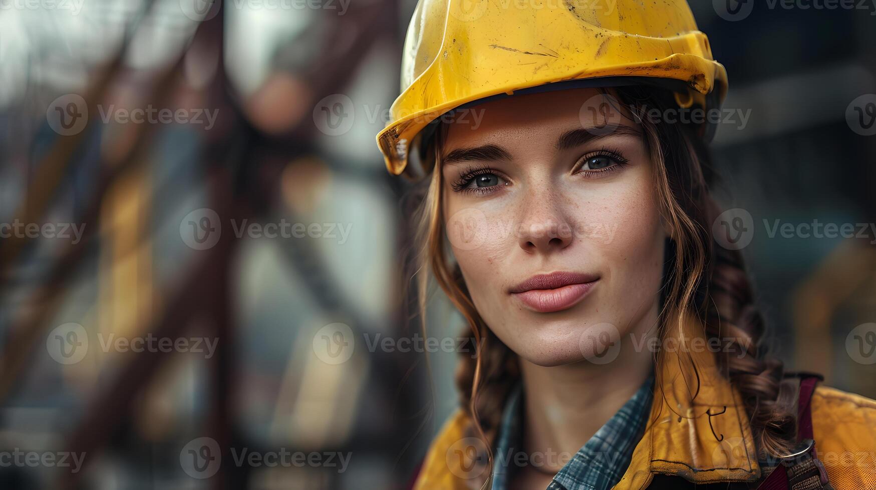 AI generated A man, a worker, a builder by profession, in a uniform and a helmet. AI Generated photo