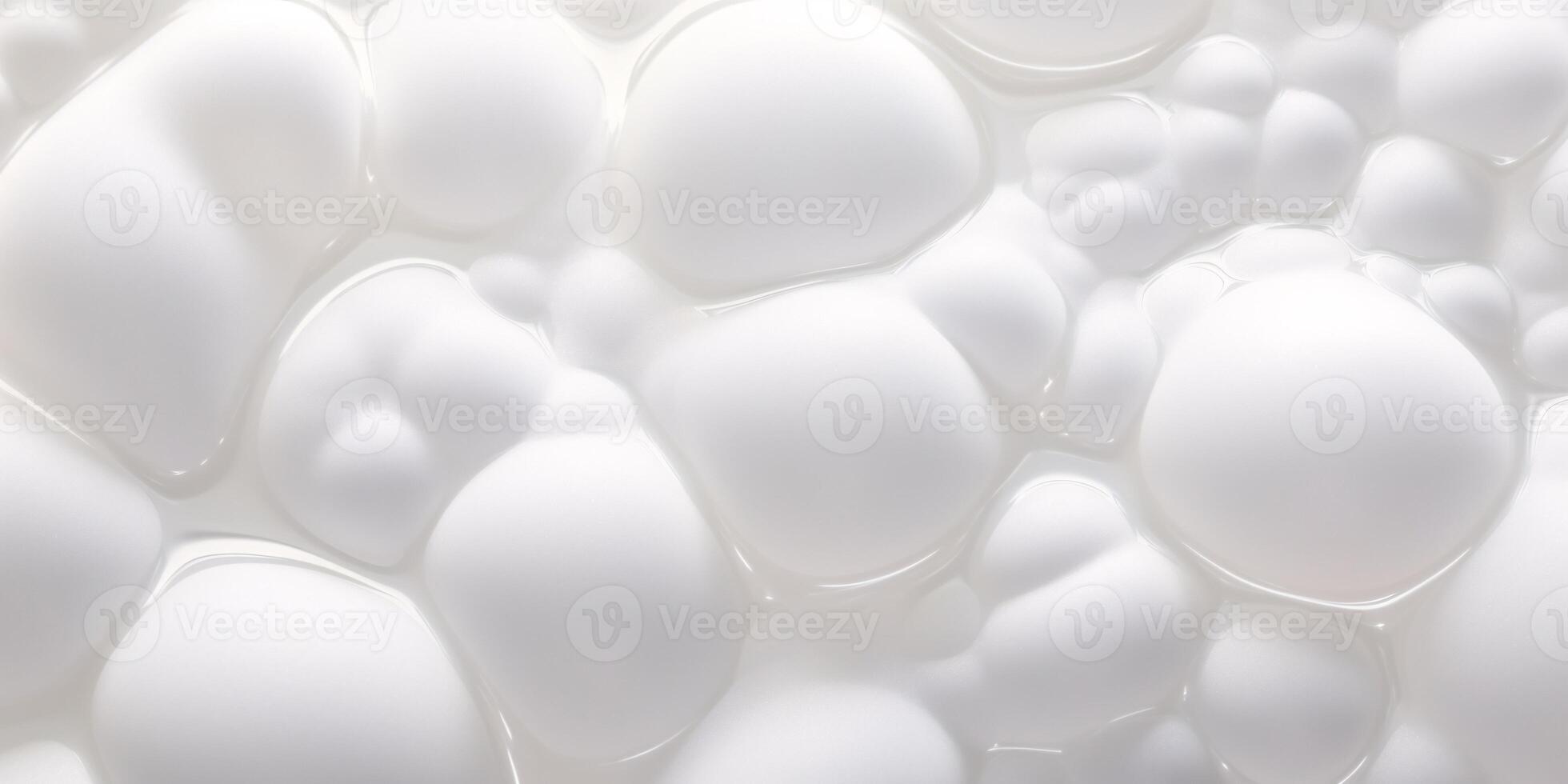 AI generated White abstract bubbles of soapy foam texture. photo