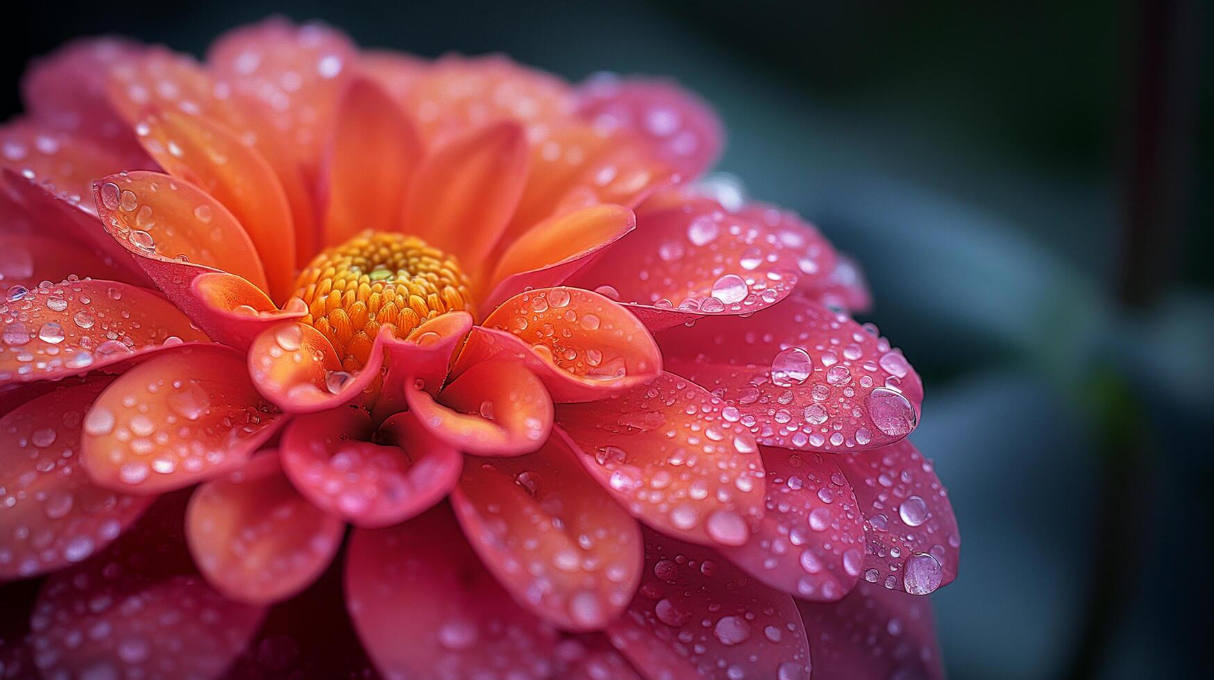 AI generated Close-up of Dahlia flowers with water drops photo