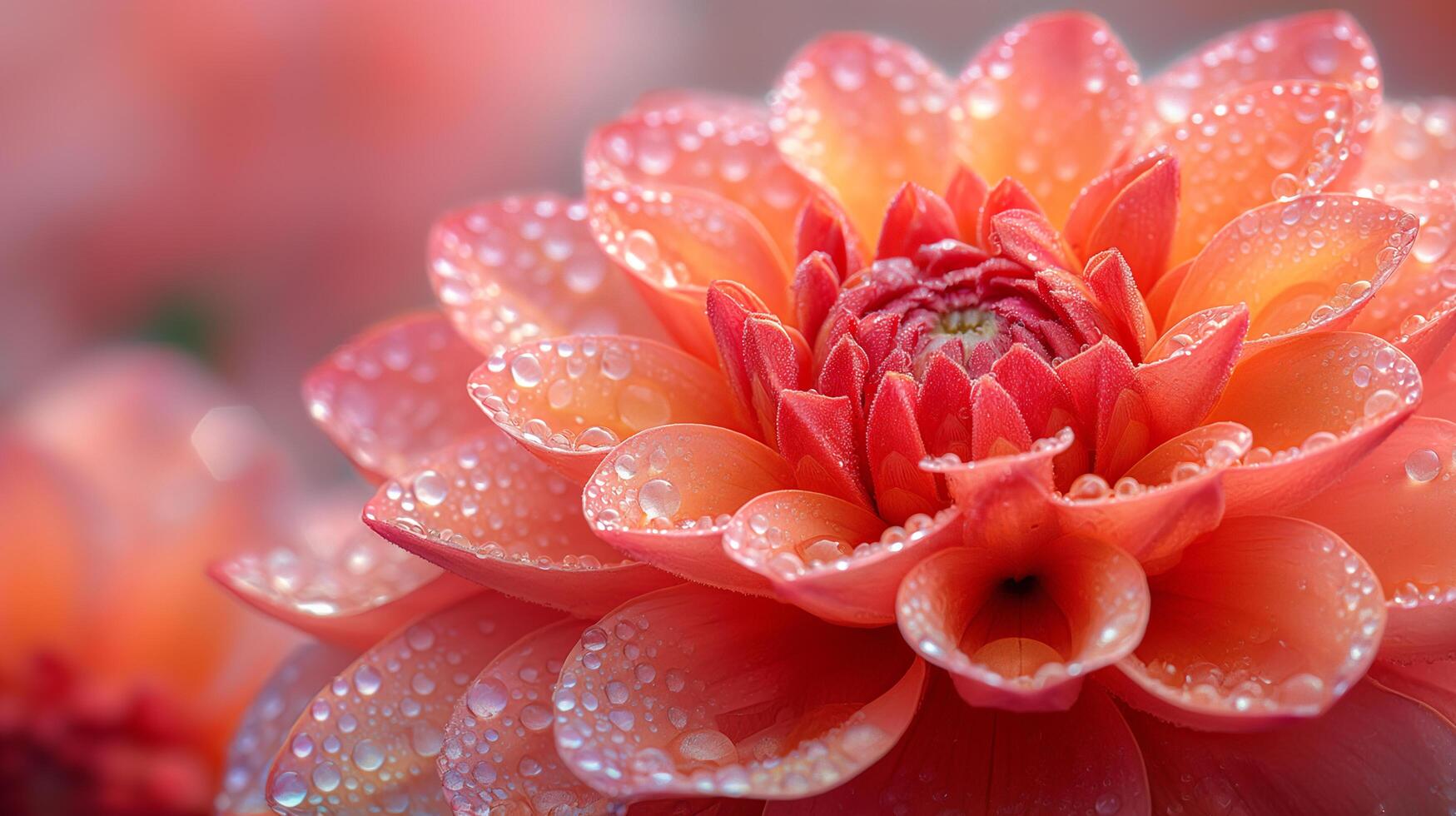 AI generated Close-up of Dahlia flowers with water drops photo