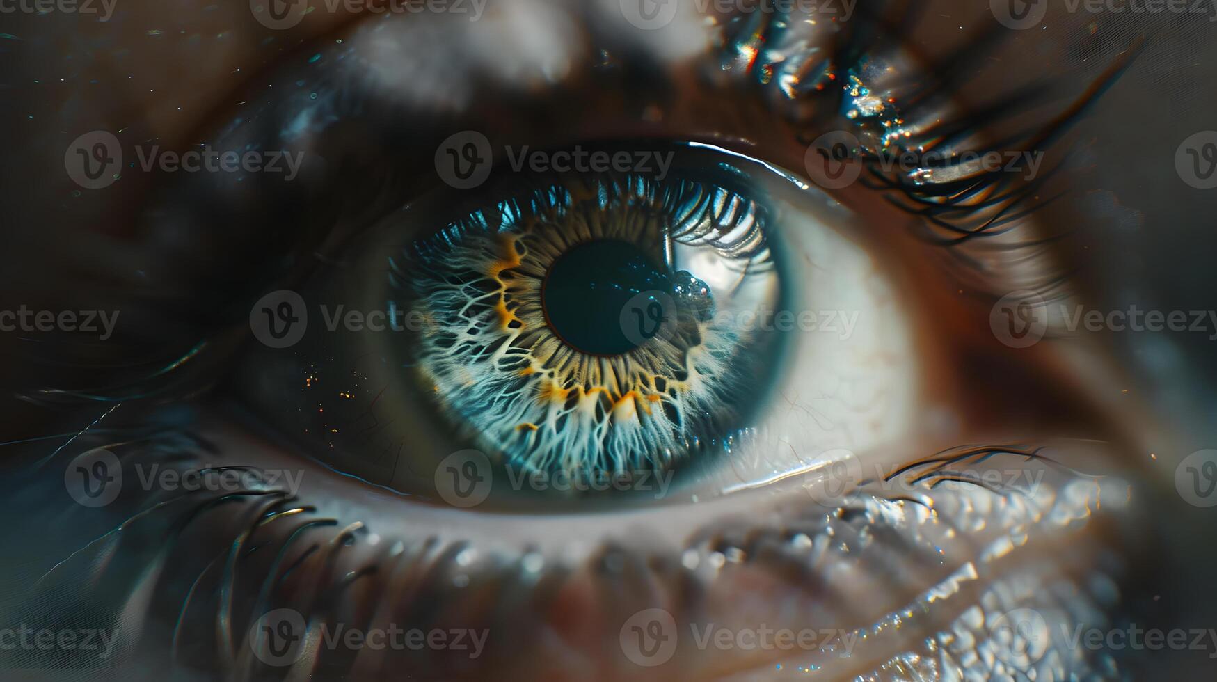 AI generated Human eye close-up, pupil and iris. AI Generated photo