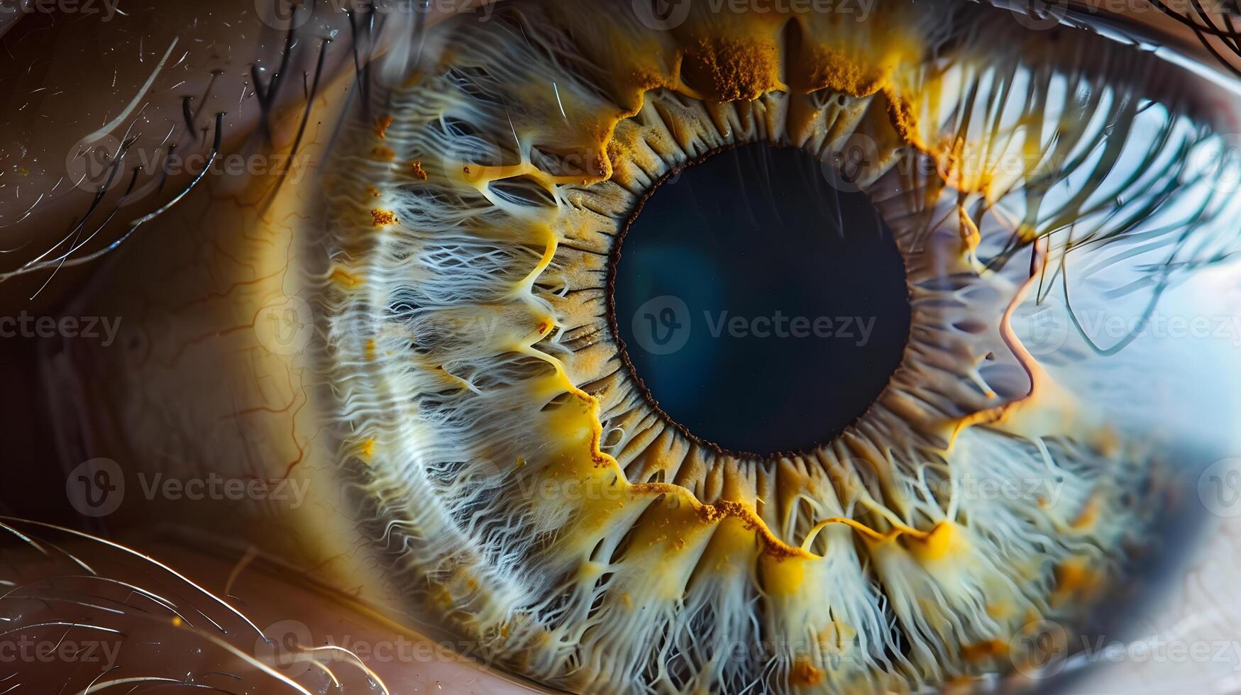 AI generated Human eye close-up, pupil and iris. AI Generated photo