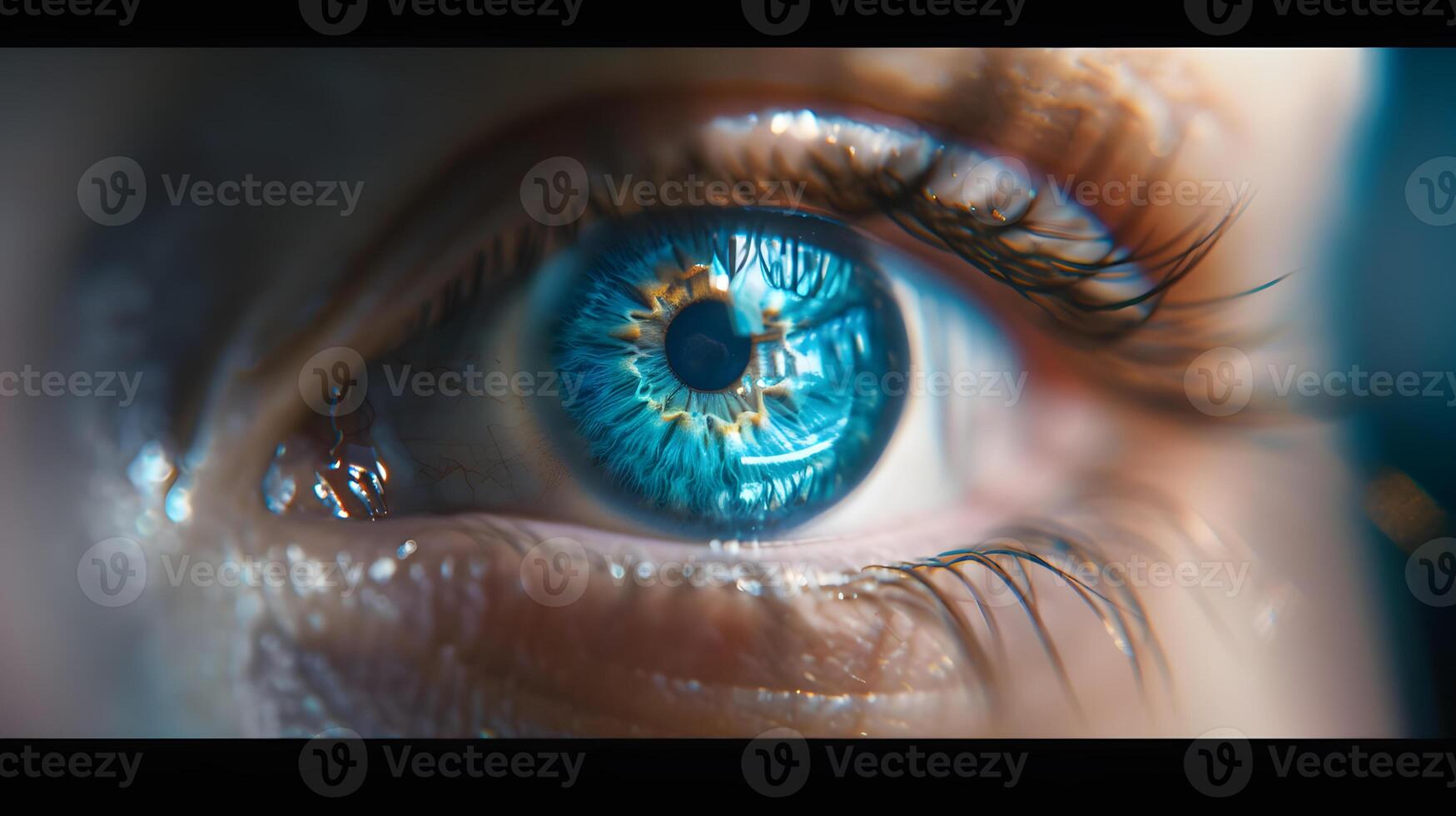AI generated Human eye close-up, pupil and iris. AI Generated photo