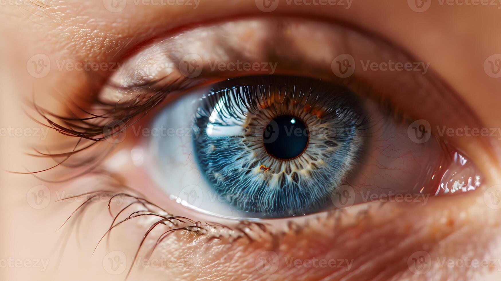 AI generated Human eye close-up, pupil and iris. AI Generated photo