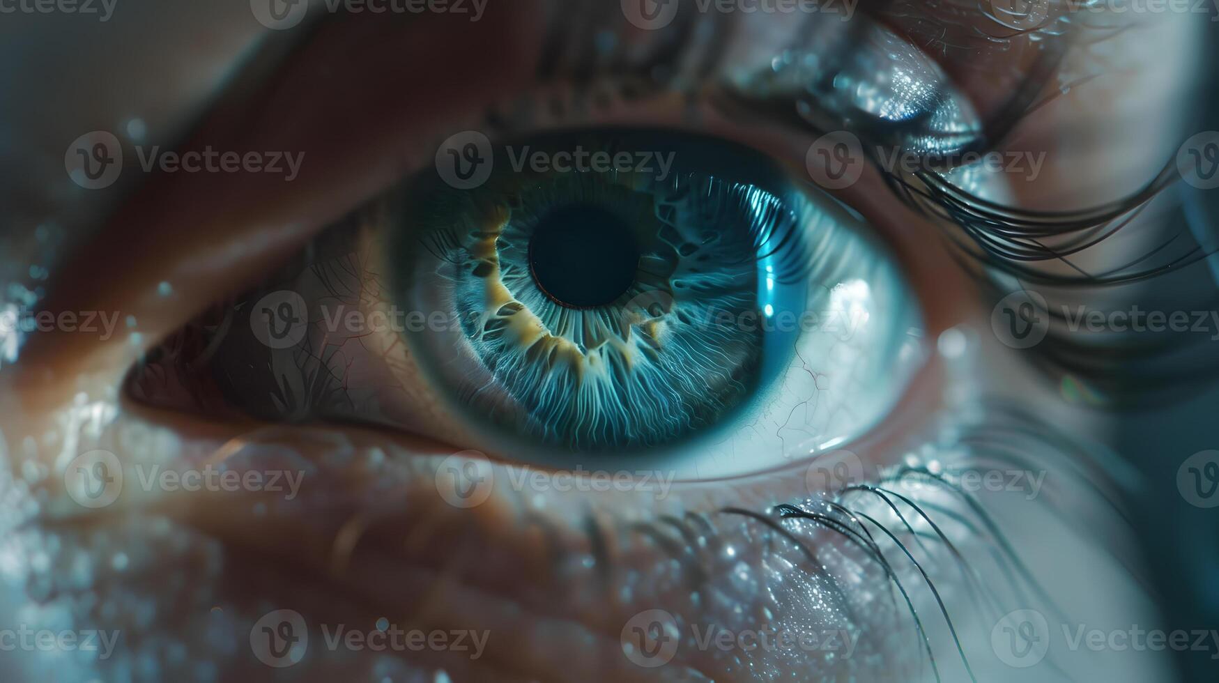 AI generated Human eye close-up, pupil and iris. AI Generated photo