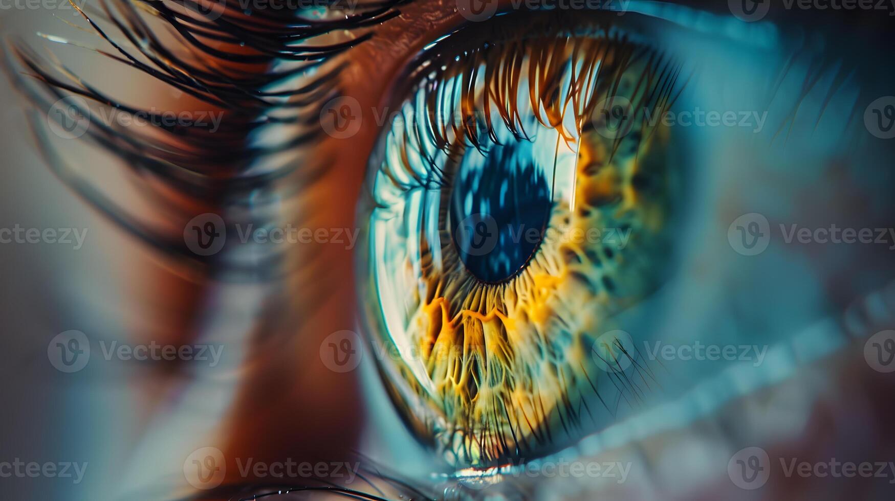 AI generated Human eye close-up, pupil and iris. AI Generated photo