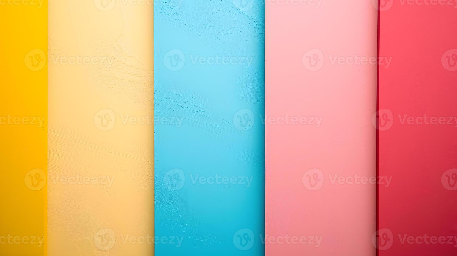 AI generated olorful Vertical Stripes in Yellow Blue Pink and Red Background photo