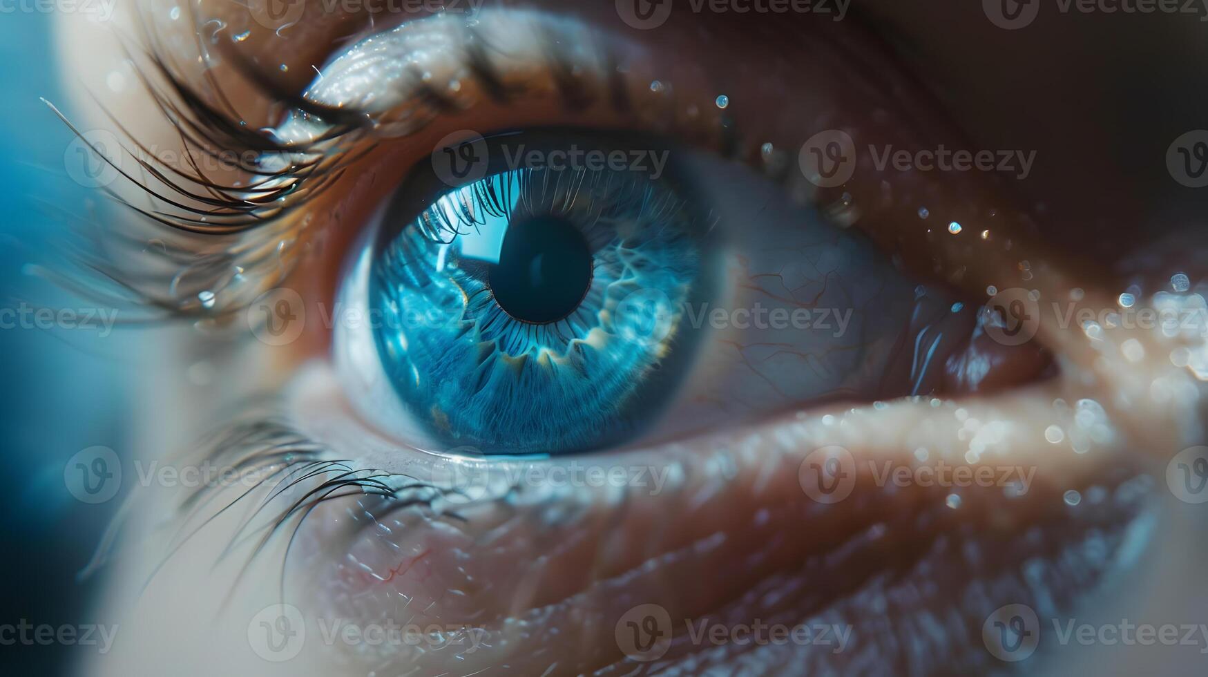 AI generated Human eye close-up, pupil and iris. AI Generated photo