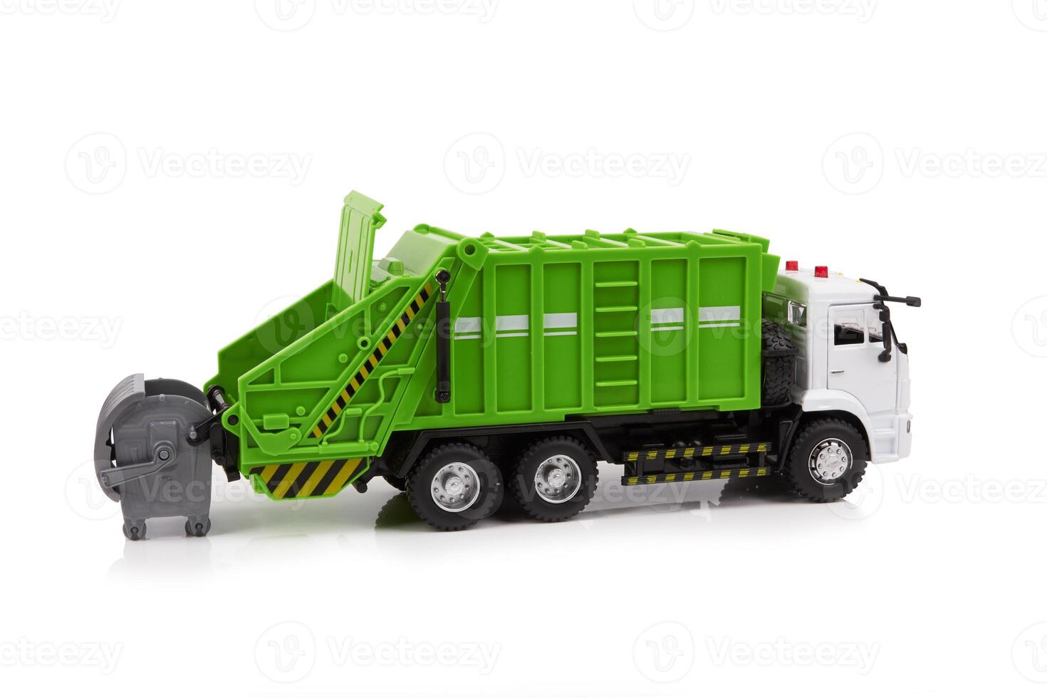 Garbage truck on white photo