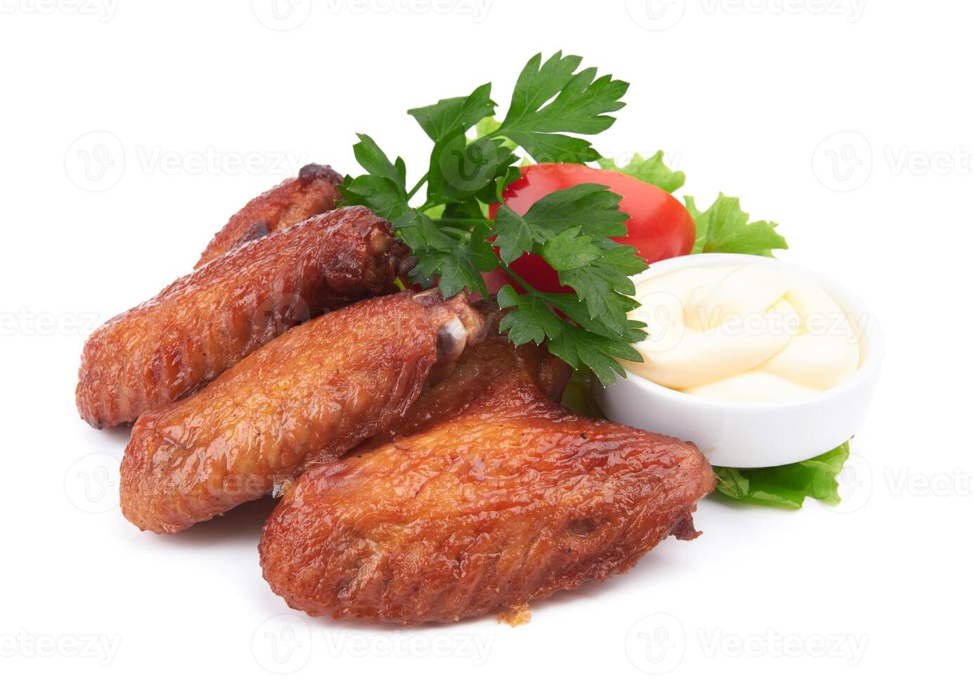 chicken wings on white photo