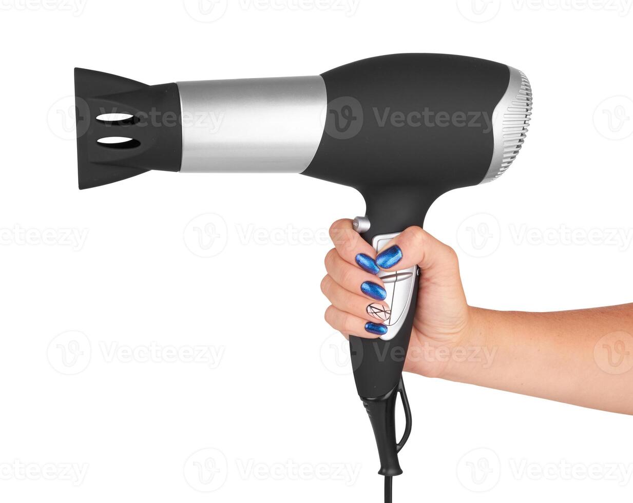 Hair dryer in hand photo