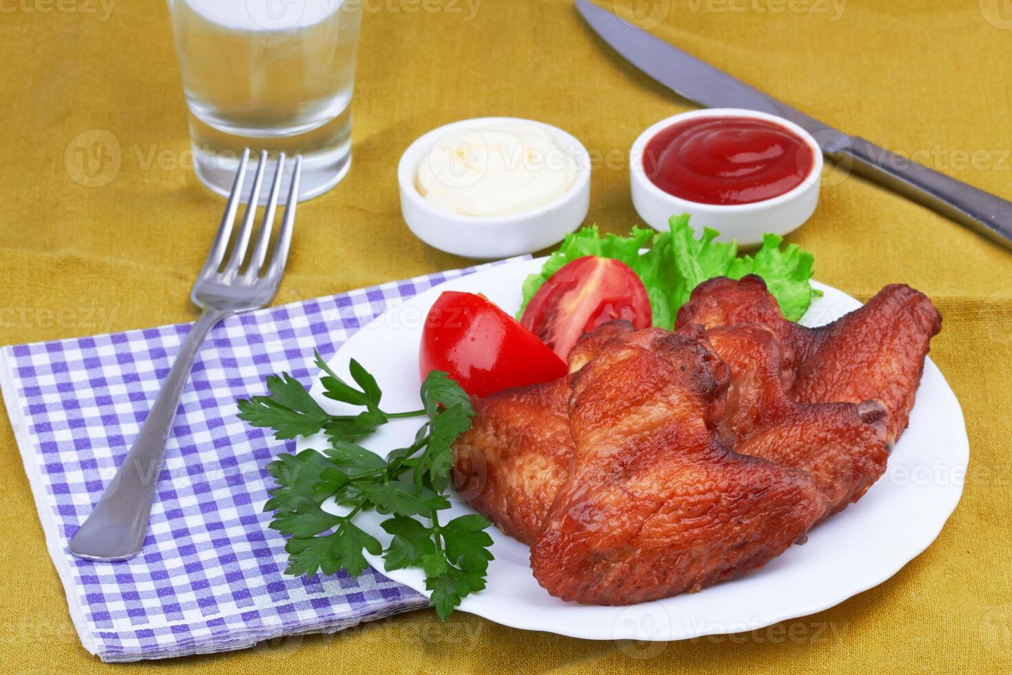 chicken wings on table photo