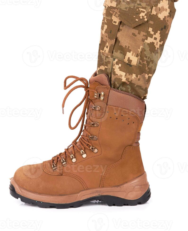 army boot on white photo