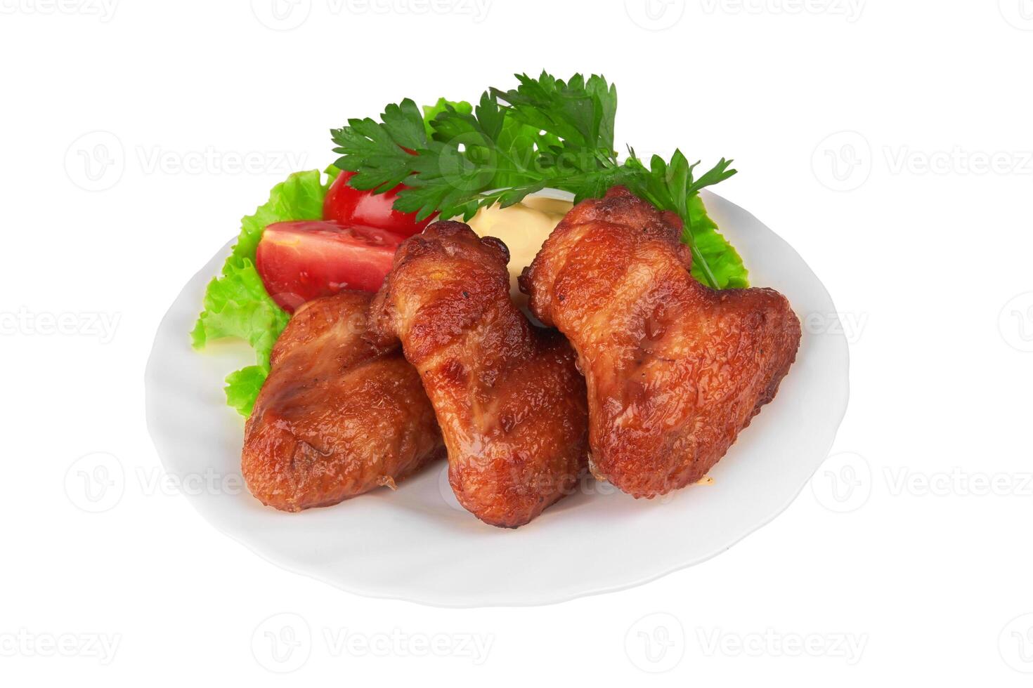 chicken wings on white photo