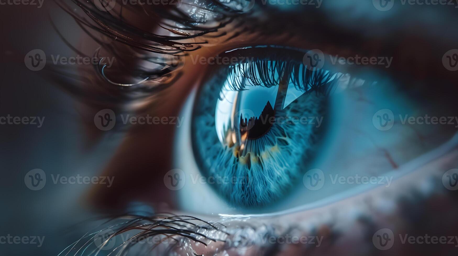 AI generated Human eye close-up, pupil and iris. AI Generated photo