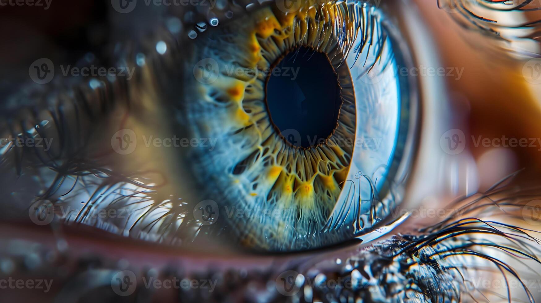 AI generated Human eye close-up, pupil and iris. AI Generated photo