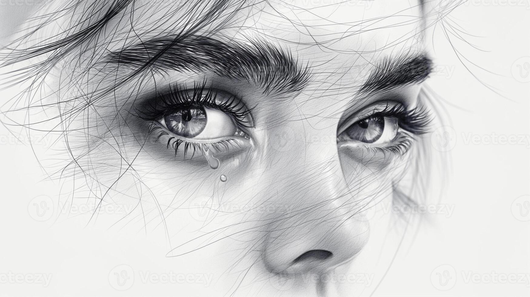 AI generated Portrait of a young woman photo