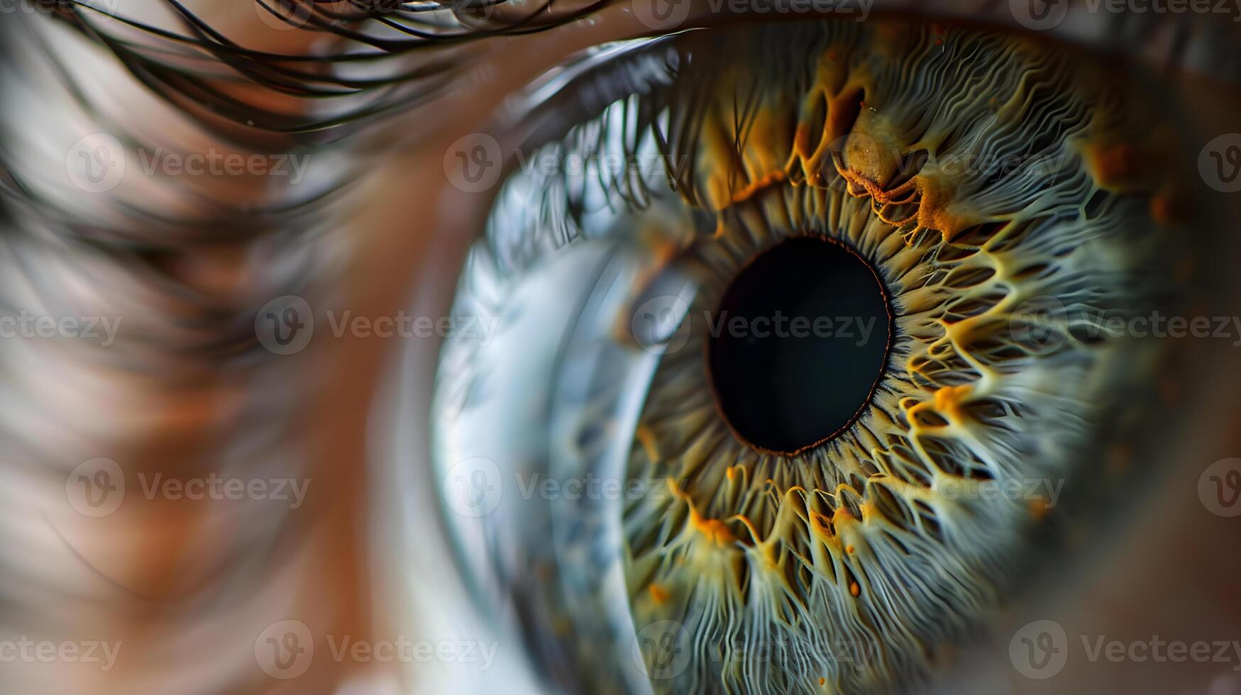 AI generated Human eye close-up, pupil and iris. AI Generated photo