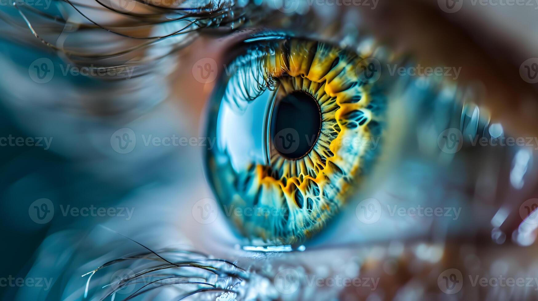 AI generated Human eye close-up, pupil and iris. AI Generated photo