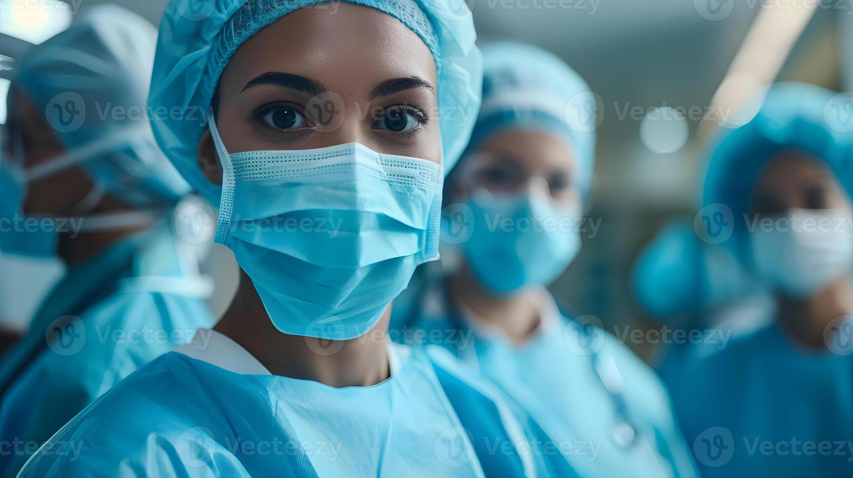 AI generated Portrait of a female medical worker with a stethoscope. AI Generated photo