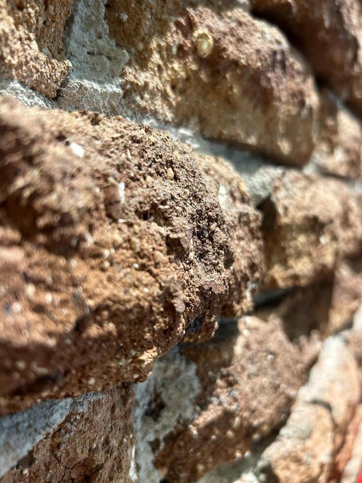 Close-Up of Textured Stone Wall photo