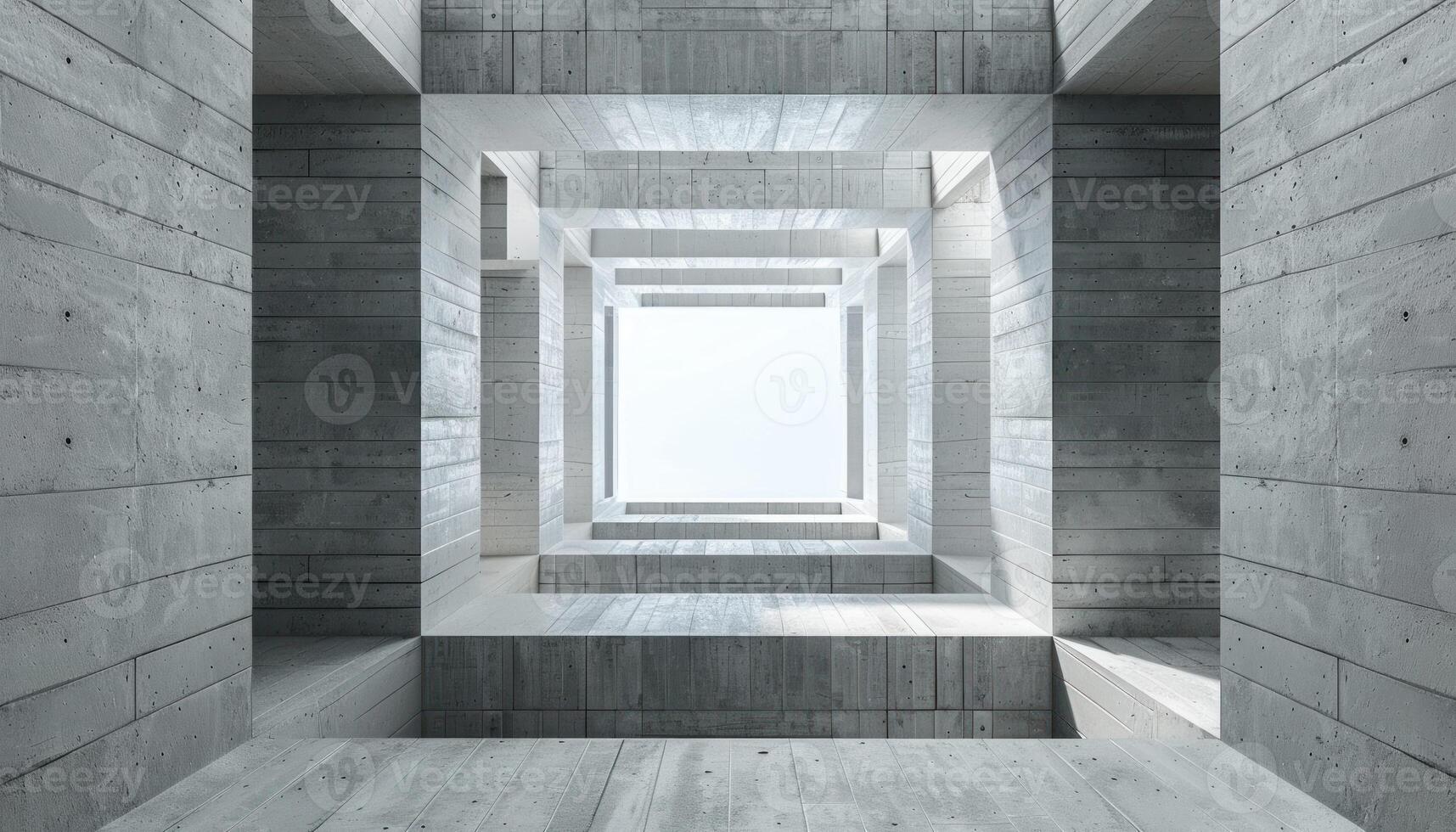 AI generated Isometric square bottom view from inside building. photo
