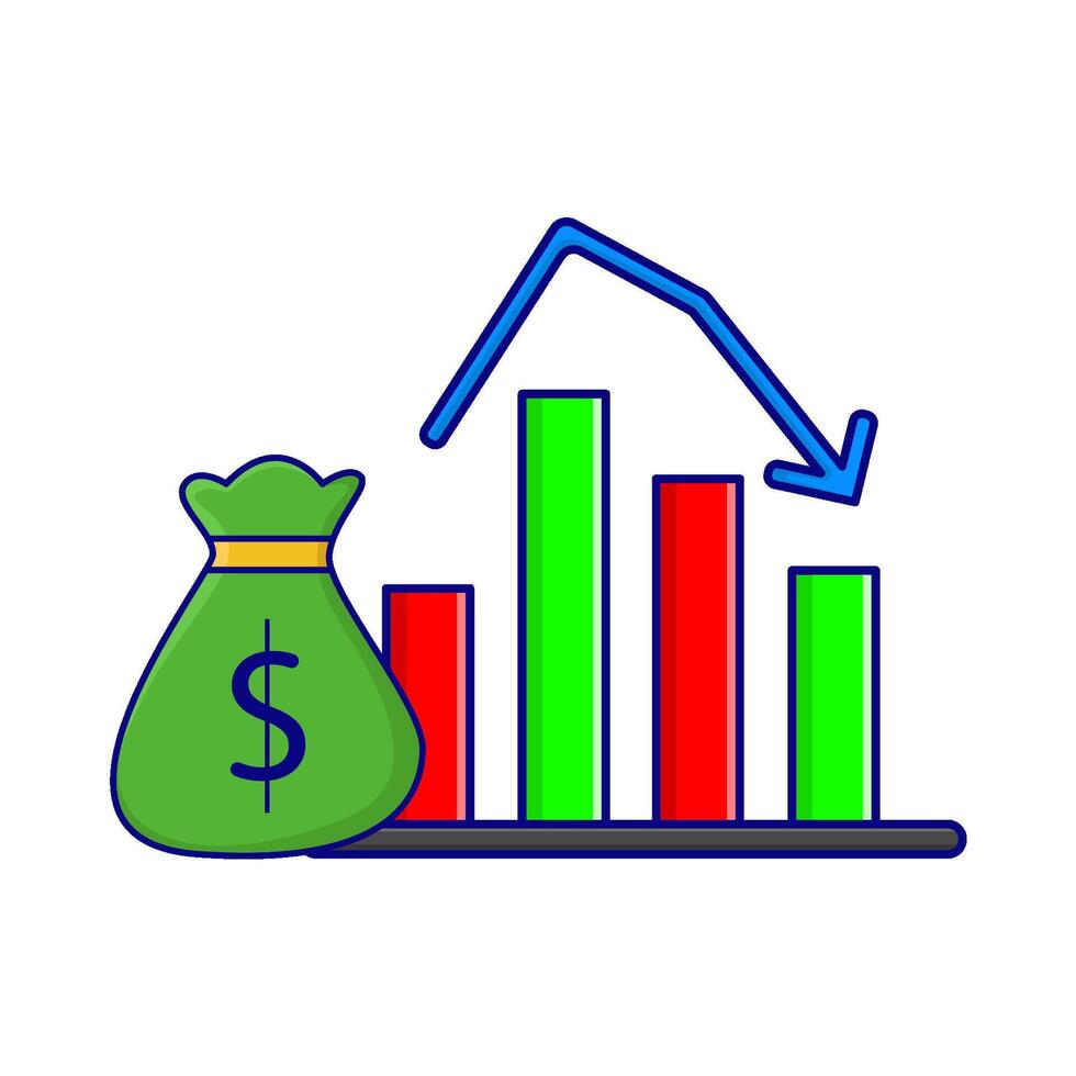 Illustration of investment graph vector