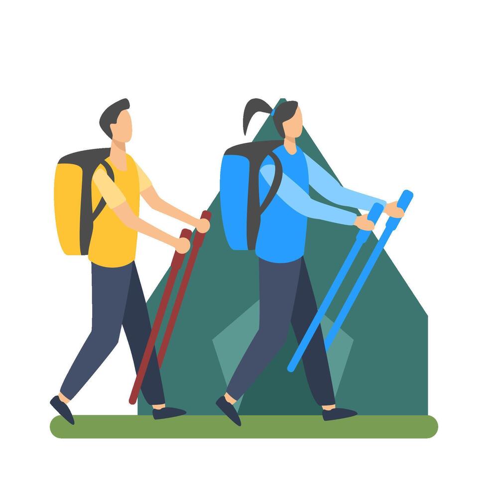 Illustration of hiking vector