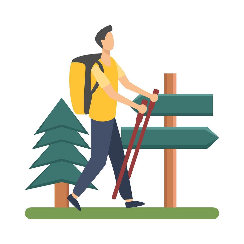 Illustration of hiking vector