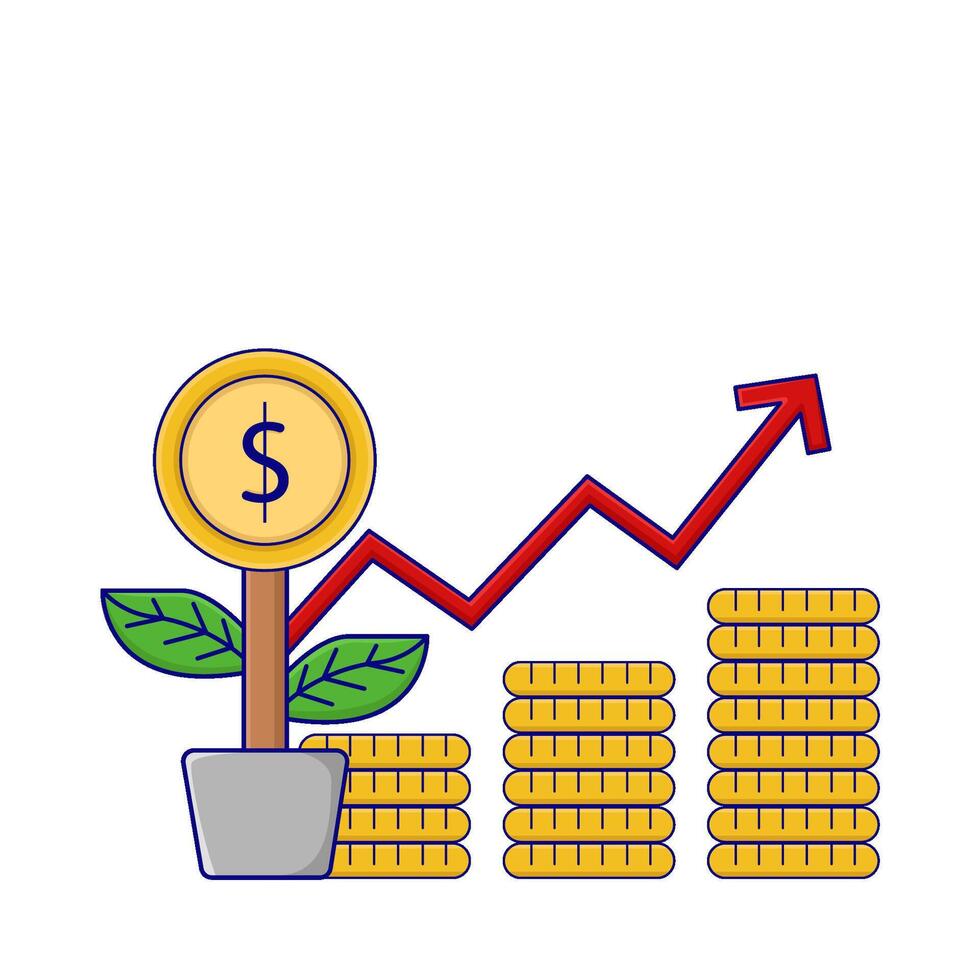 Illustration of investment graph vector