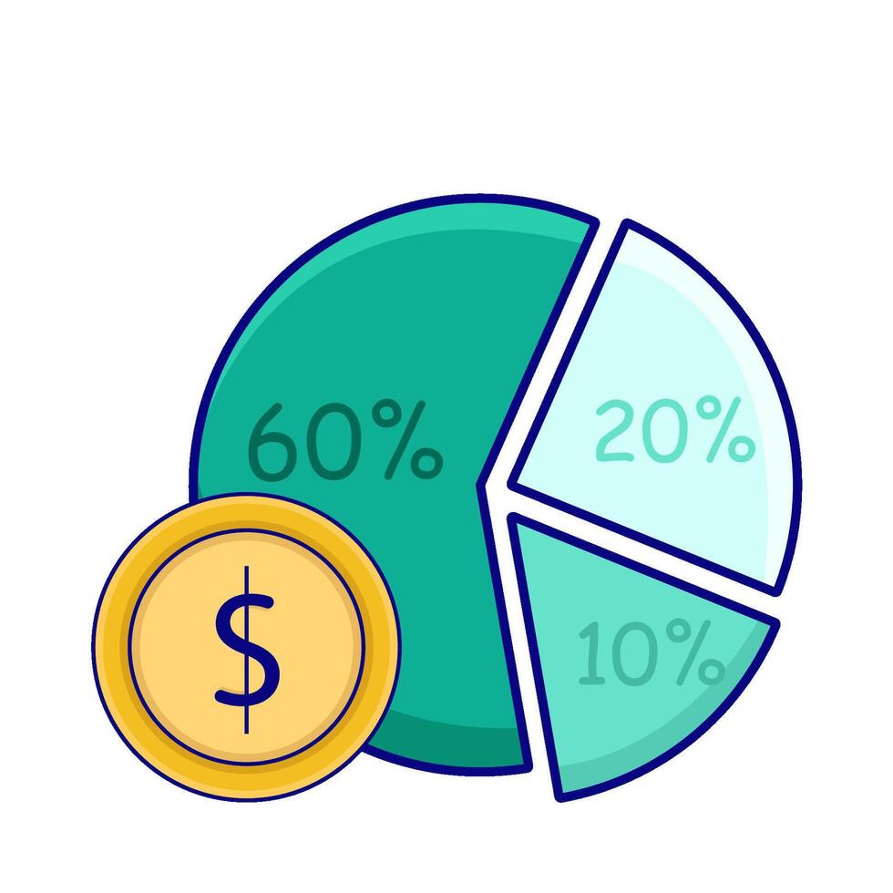 Illustration of pie chart vector