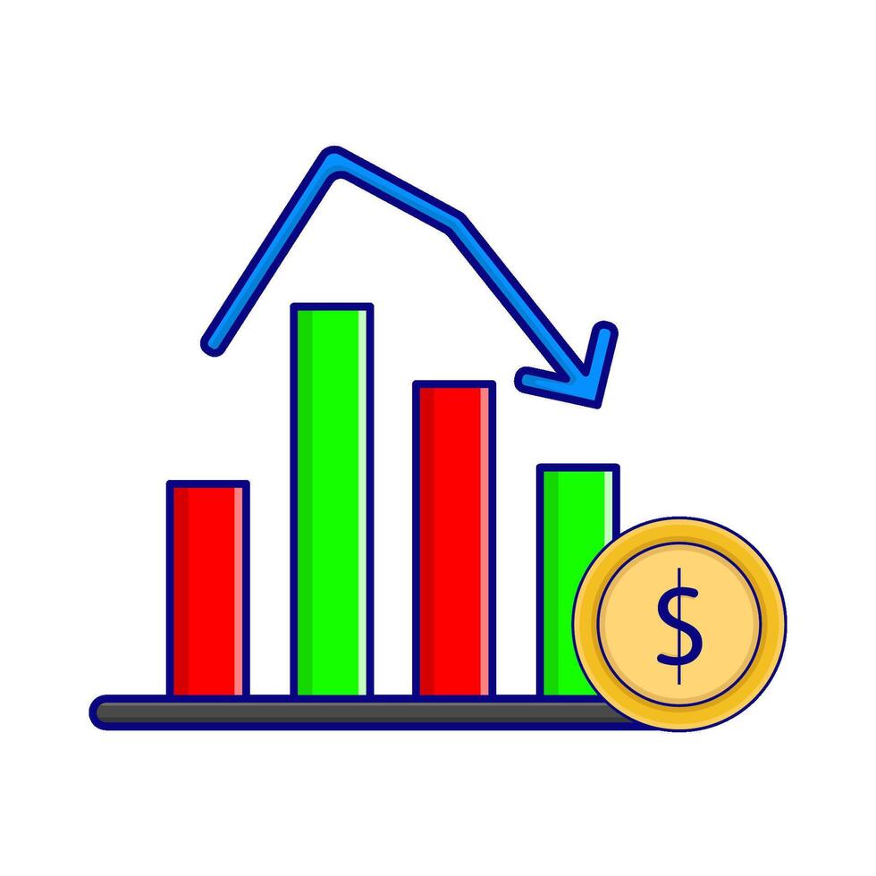 Illustration of investment graph vector