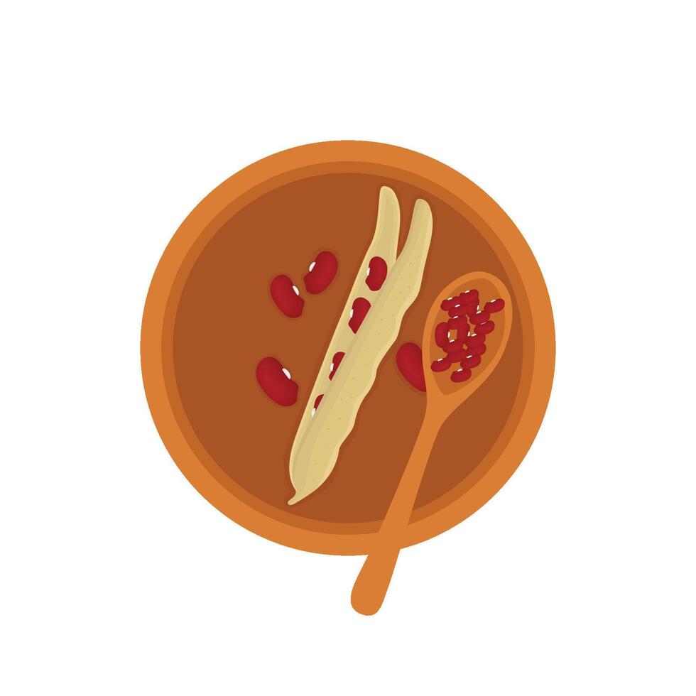 Illustration of red bean vector