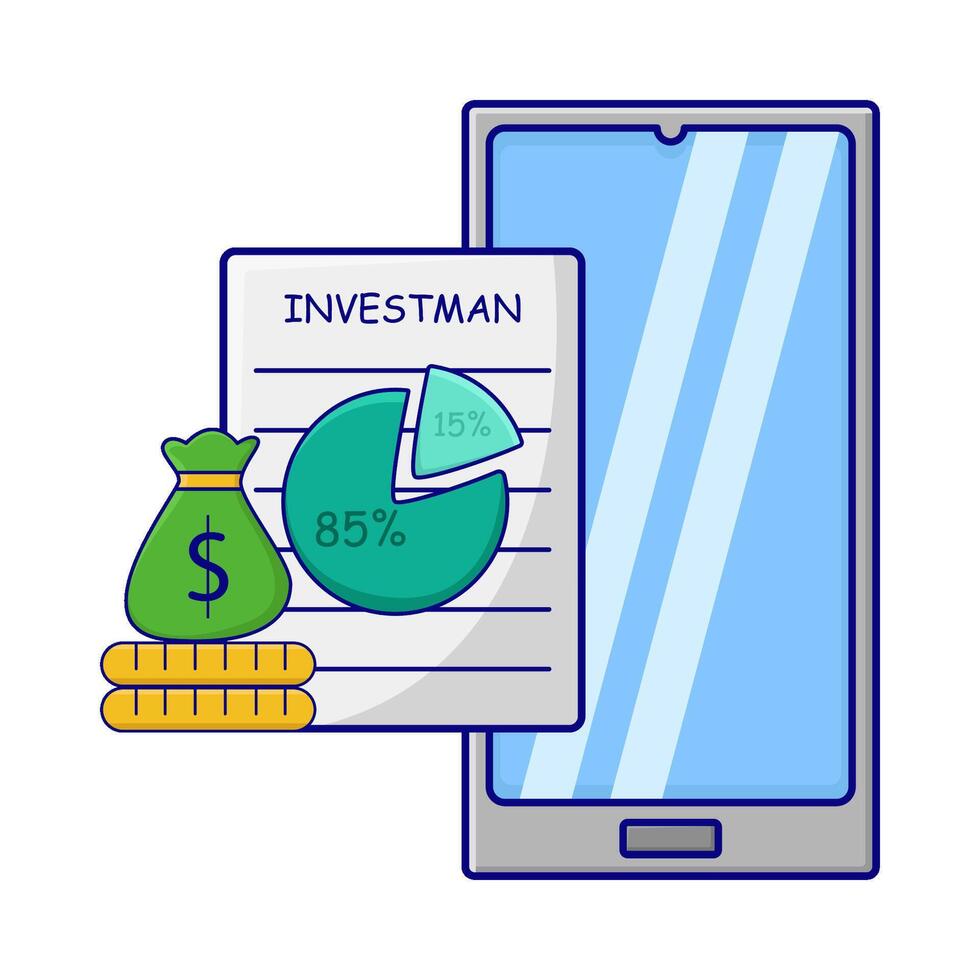 Illustration of online investment vector