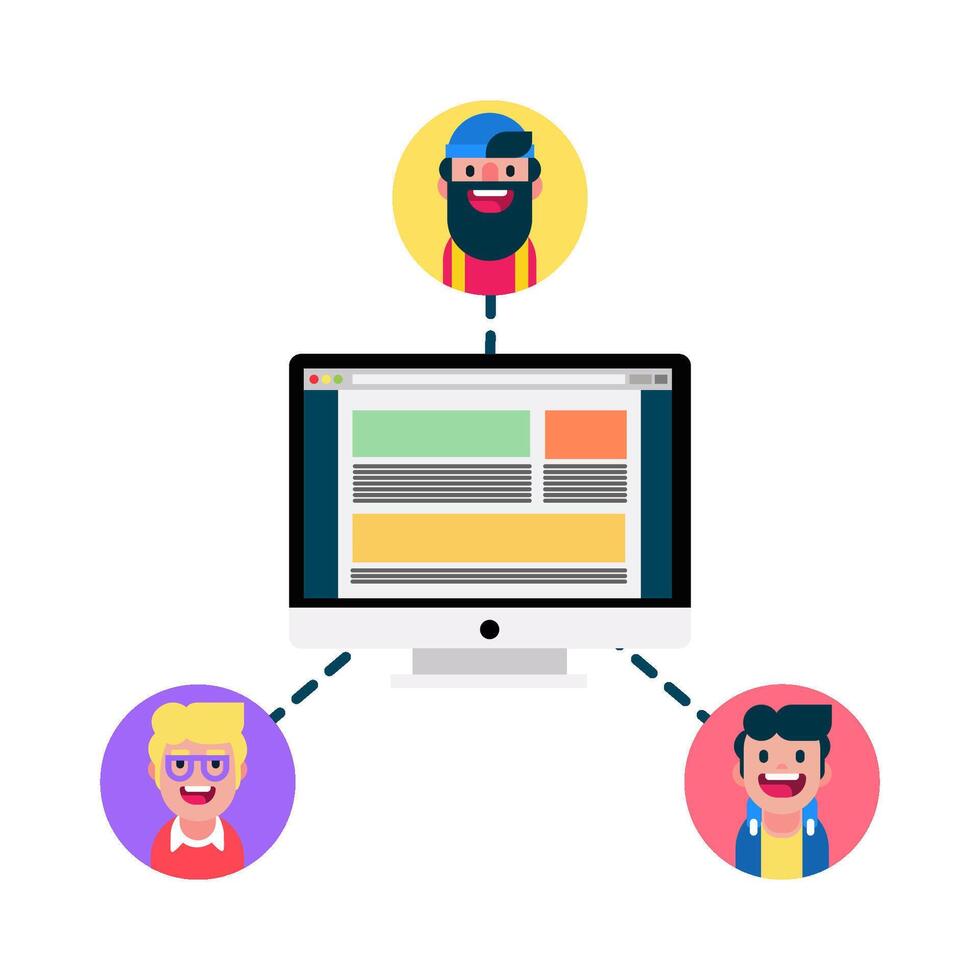 Illustration of people network vector