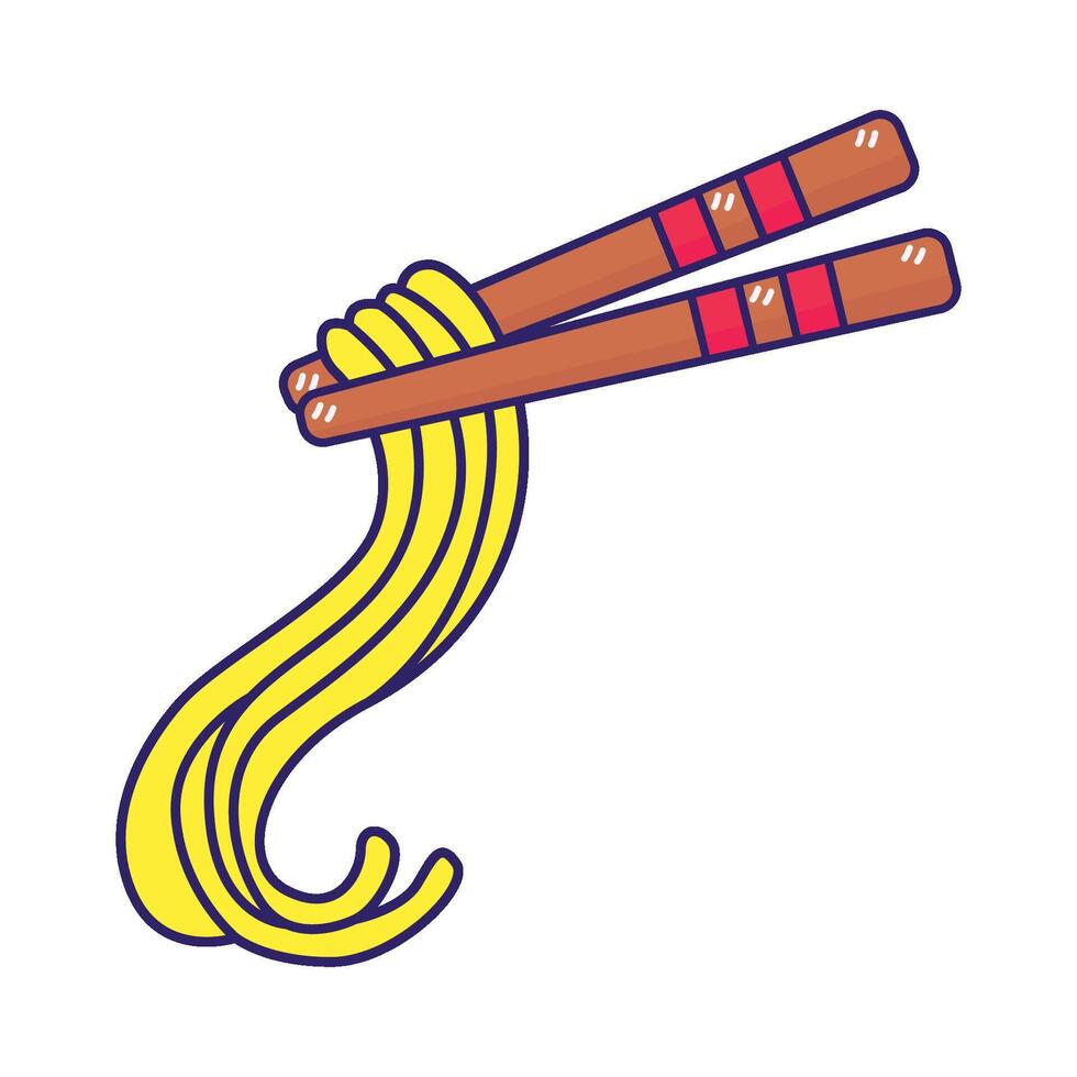 ilustración de fideos vector